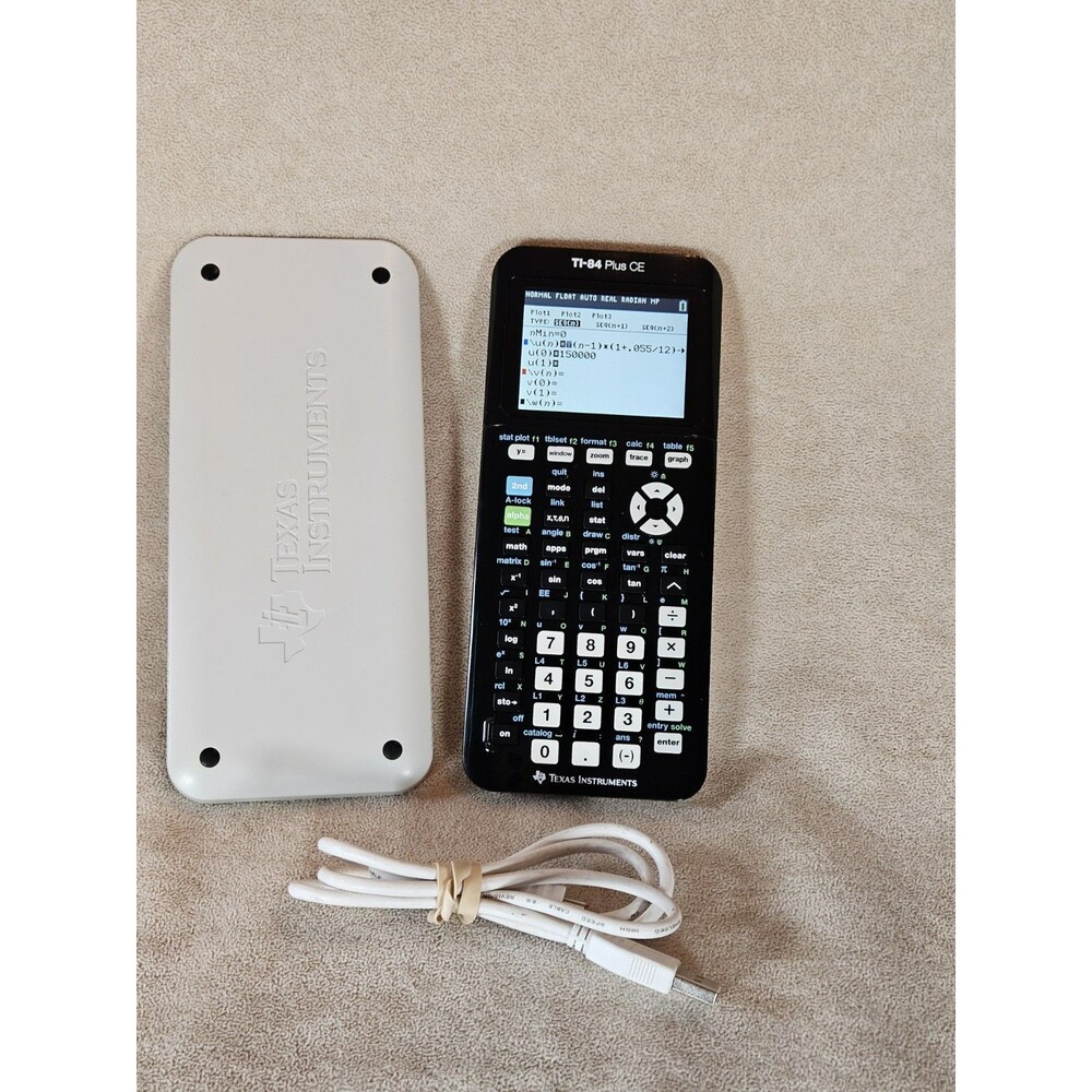 Texas Instruments TI-84 Plus CE Graphing Calculator Black W/ Case